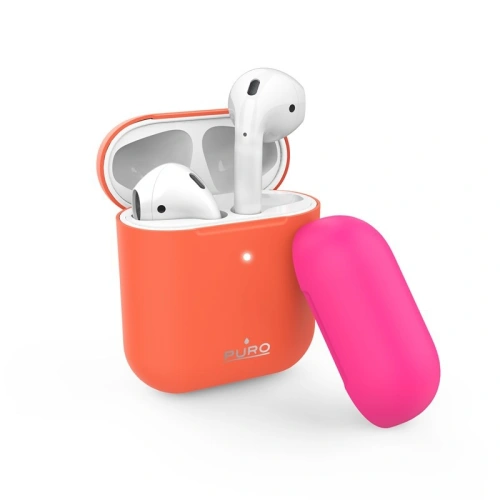 Kup Etui PURO ICON Fluo Case Apple AirPods 1/2 s další ochrannou krytkou (Fluo Orange + Fluo Fuchsia Cap) - PUR253ORG - {ean13} - Sklep Home Screen