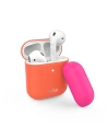 Etui PURO ICON Fluo Case Apple AirPods 1/2 s další ochrannou krytkou (Fluo Orange + Fluo Fuchsia Cap)