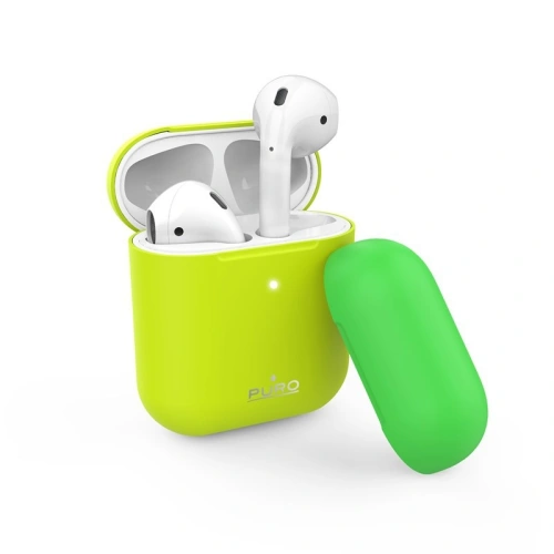 Kup Etui PURO ICON Fluo Case Apple AirPods 1/2 cu capac suplimentar (Fluo Yellow + Fluo Green Cap) - PUR254YEL - {ean13} - Sklep Home Screen