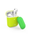 Apple PURO ICON Fluo Case AirPods 1/2 mit extra Hülle (Fluo Gelb + Fluo Grün Kappe)