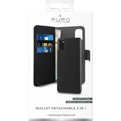 Buy PURO Wallet Detachable 2in1 Samsung Galaxy A41 (black) - PUR256BLK - {ean13} - Home Screen Store Europe
