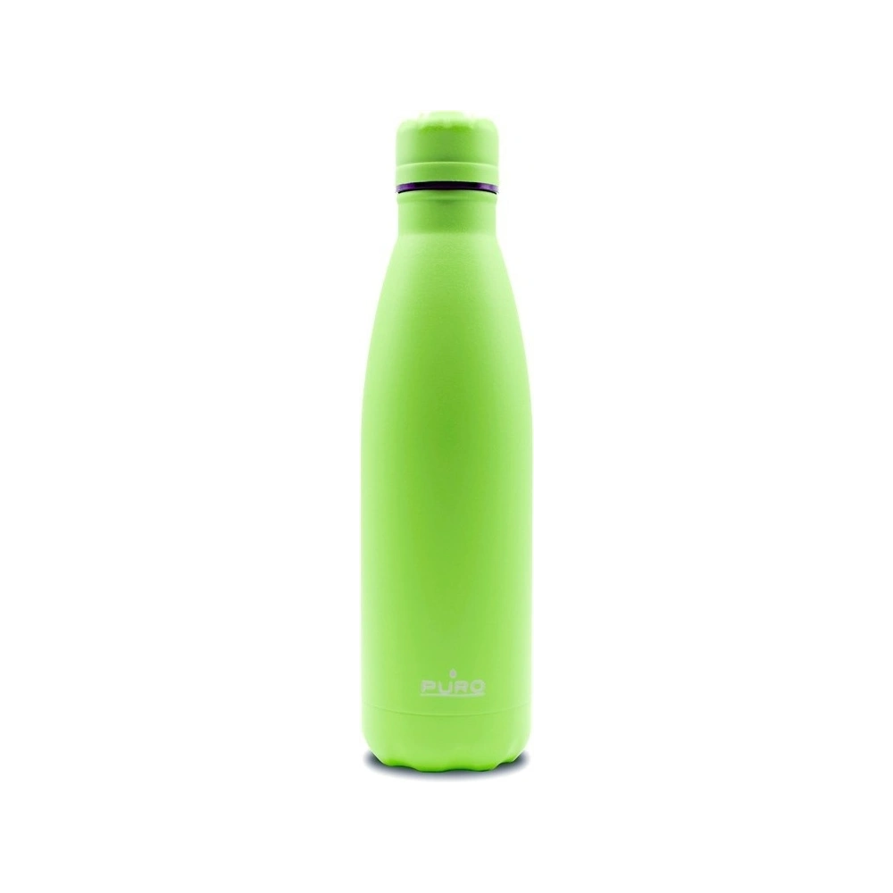 Butelka termiczna ze stali nierdzewnej PURO ICON Fluo 500ml (Green) (Powder Coating)