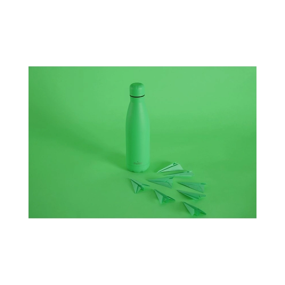 Butelka termiczna ze stali nierdzewnej PURO ICON Fluo 500ml (Green) (Powder Coating)
