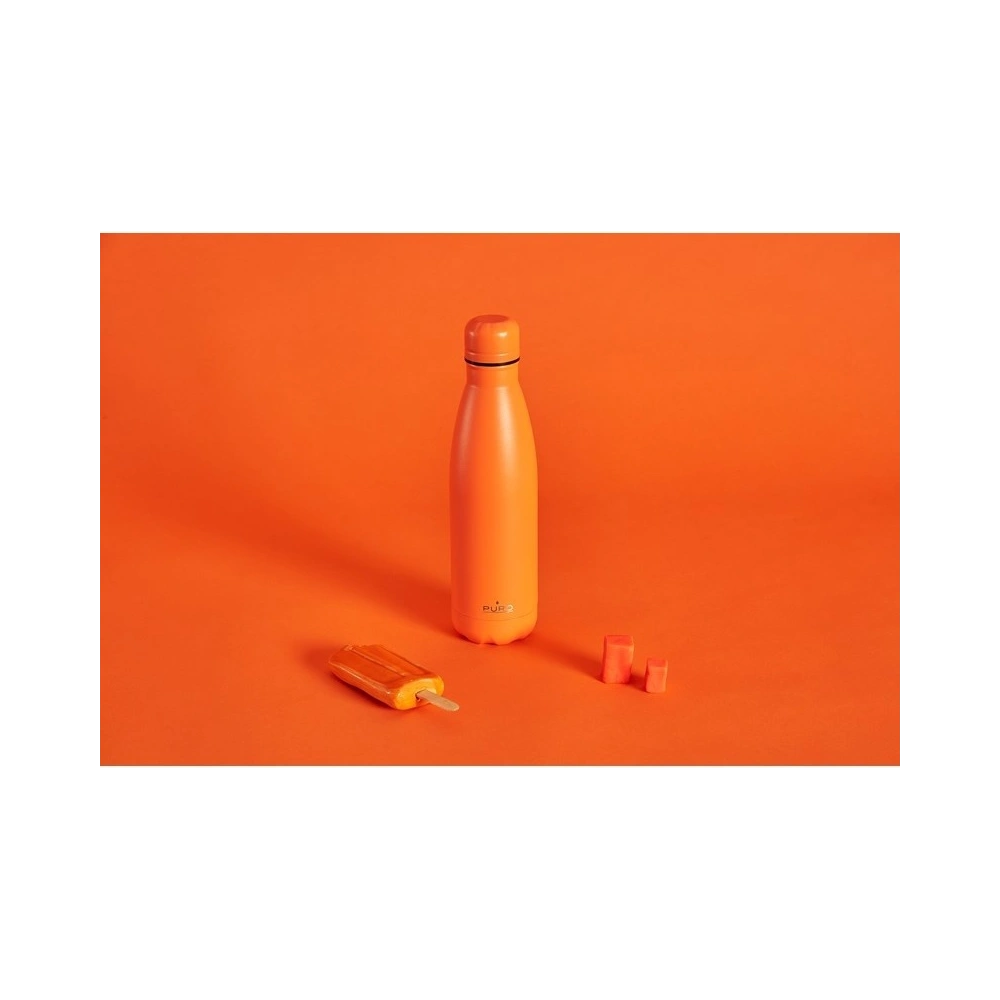 Butelka termiczna ze stali nierdzewnej PURO ICON Fluo 500ml (Orange) (Powder Coating)