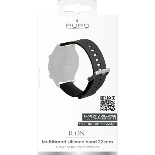 Buy PURO ICON Multibrand Wristband 22 mm (S/M & M/L) (black) - PUR273BLK - {ean13} - Home Screen Store Europe