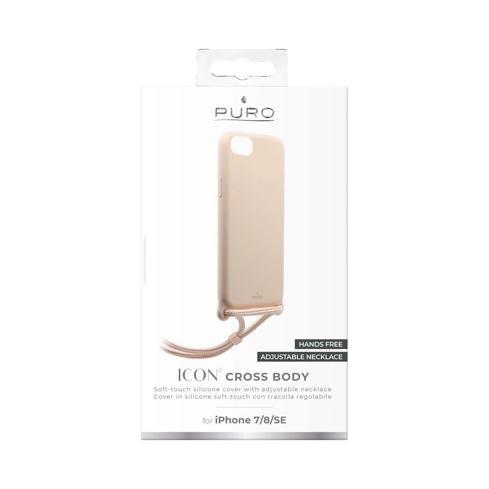 Etui PURO ICON Cross Body Apple iPhone SE 2022/SE 2020/8/7 (Piaskowy róż)