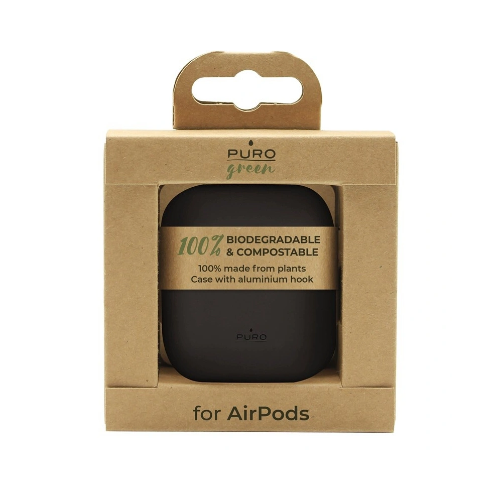 Ekologiczne etui PURO Green Compostable Eco-friendly Cover Apple AirPods 1&2 (czarny)