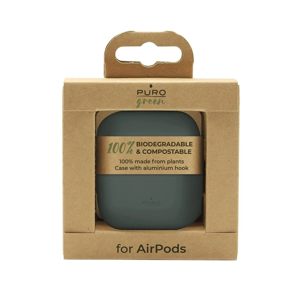 Ekologiczne etui PURO Green Compostable Eco-friendly Cover Apple AirPods 1&2 (zielony)