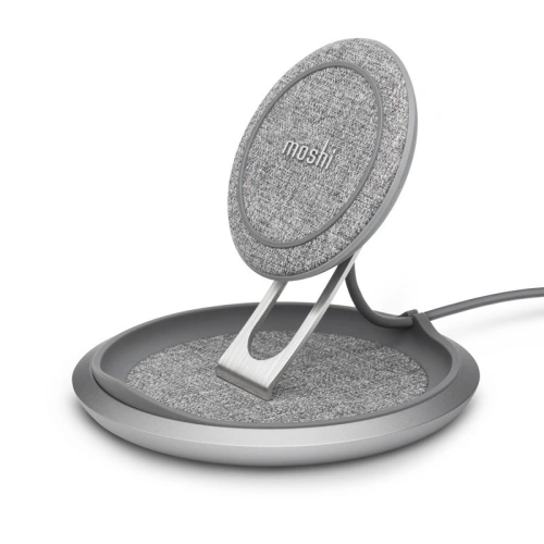 Kup Încărcător wireless cu inducție Moshi Lounge Q Wireless Charging Stand pentru iPhone și Android 15W (Nordic Gray) - MOSH089GRY - {ean13} - Sklep Home Screen