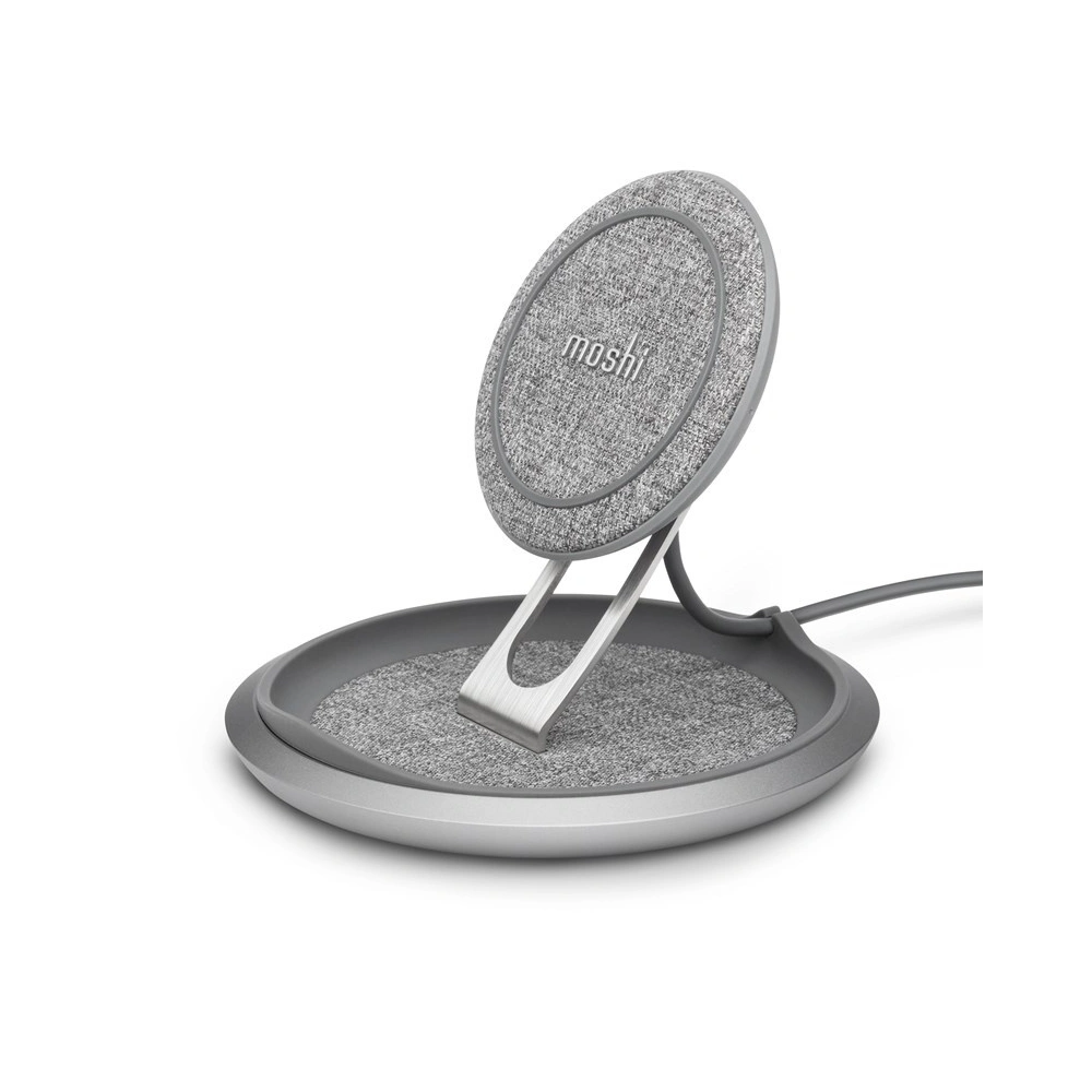 Bezprzewodowa ładowarka indukcyjna Moshi Lounge Q Wireless Charging Stand do iPhone i Android 15W (Nordic Gray)