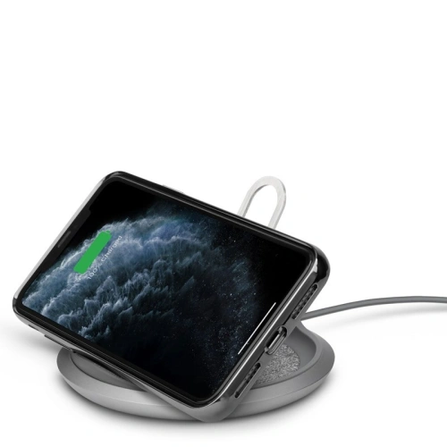 Kup Încărcător wireless cu inducție Moshi Lounge Q Wireless Charging Stand pentru iPhone și Android 15W (Nordic Gray) - MOSH089GRY - {ean13} - Sklep Home Screen
