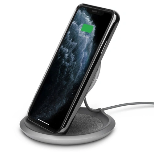 Kup Încărcător wireless cu inducție Moshi Lounge Q Wireless Charging Stand pentru iPhone și Android 15W (Nordic Gray) - MOSH089GRY - {ean13} - Sklep Home Screen