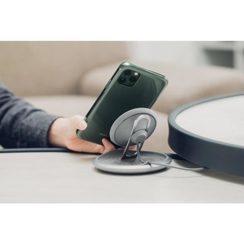 Kup Încărcător wireless cu inducție Moshi Lounge Q Wireless Charging Stand pentru iPhone și Android 15W (Nordic Gray) - MOSH089GRY - {ean13} - Sklep Home Screen