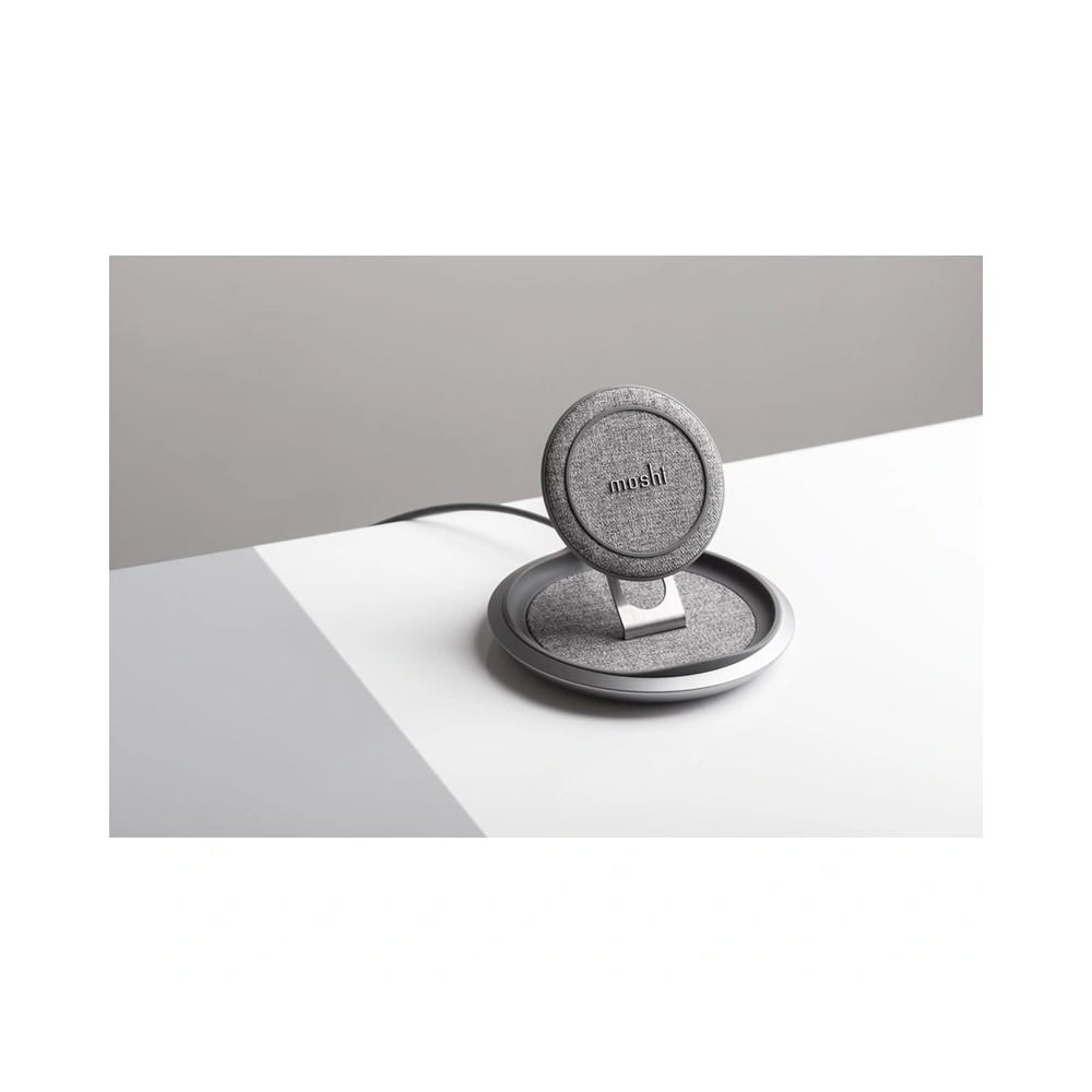 Bezprzewodowa ładowarka indukcyjna Moshi Lounge Q Wireless Charging Stand do iPhone i Android 15W (Nordic Gray)