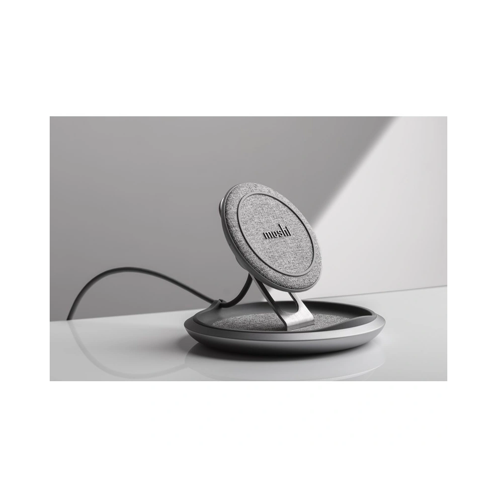 Bezprzewodowa ładowarka indukcyjna Moshi Lounge Q Wireless Charging Stand do iPhone i Android 15W (Nordic Gray)