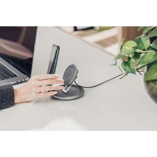 Kup Încărcător wireless cu inducție Moshi Lounge Q Wireless Charging Stand pentru iPhone și Android 15W (Nordic Gray) - MOSH089GRY - {ean13} - Sklep Home Screen