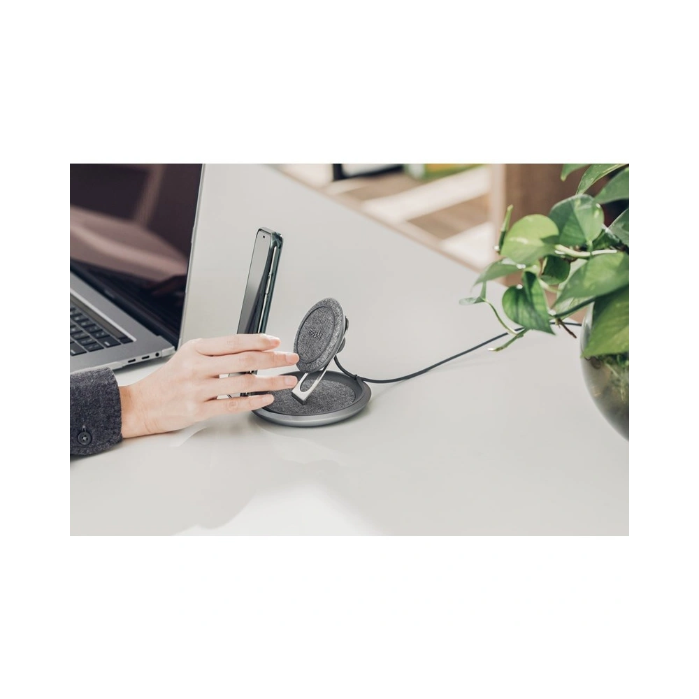 Bezprzewodowa ładowarka indukcyjna Moshi Lounge Q Wireless Charging Stand do iPhone i Android 15W (Nordic Gray)