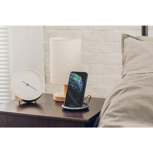 Kup Încărcător wireless cu inducție Moshi Lounge Q Wireless Charging Stand pentru iPhone și Android 15W (Nordic Gray) - MOSH089GRY - {ean13} - Sklep Home Screen