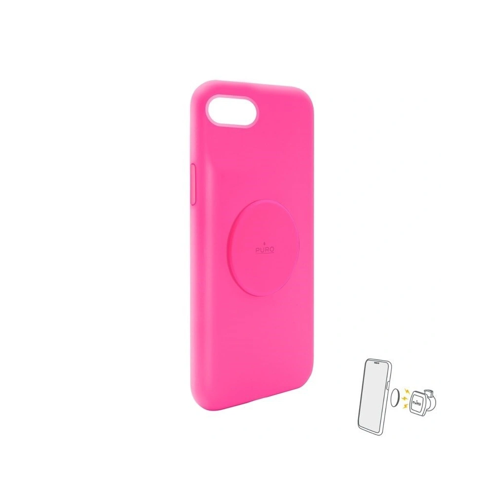 Etui magnetyczne PURO ICON+ Cover Apple iPhone SE 2022/SE 2020/8/7/6s/6 (fluo fuksja)
