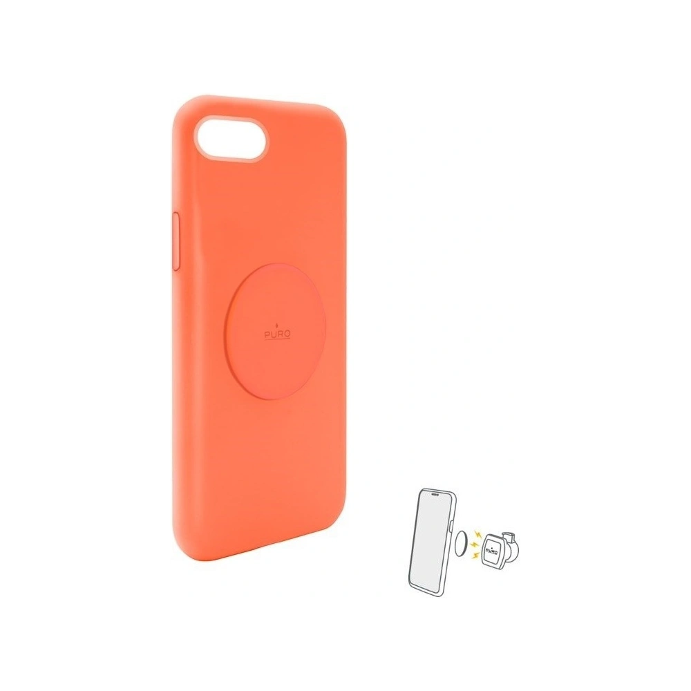 Etui magnetyczne PURO ICON+ Cover Apple iPhone SE 2022/SE 2020/8/7/6s/6 (fluo pomarańczowy)