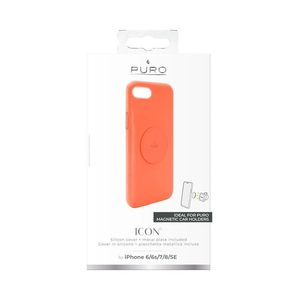 Etui magnetyczne PURO ICON+ Cover Apple iPhone SE 2022/SE 2020/8/7/6s/6 (fluo pomarańczowy)