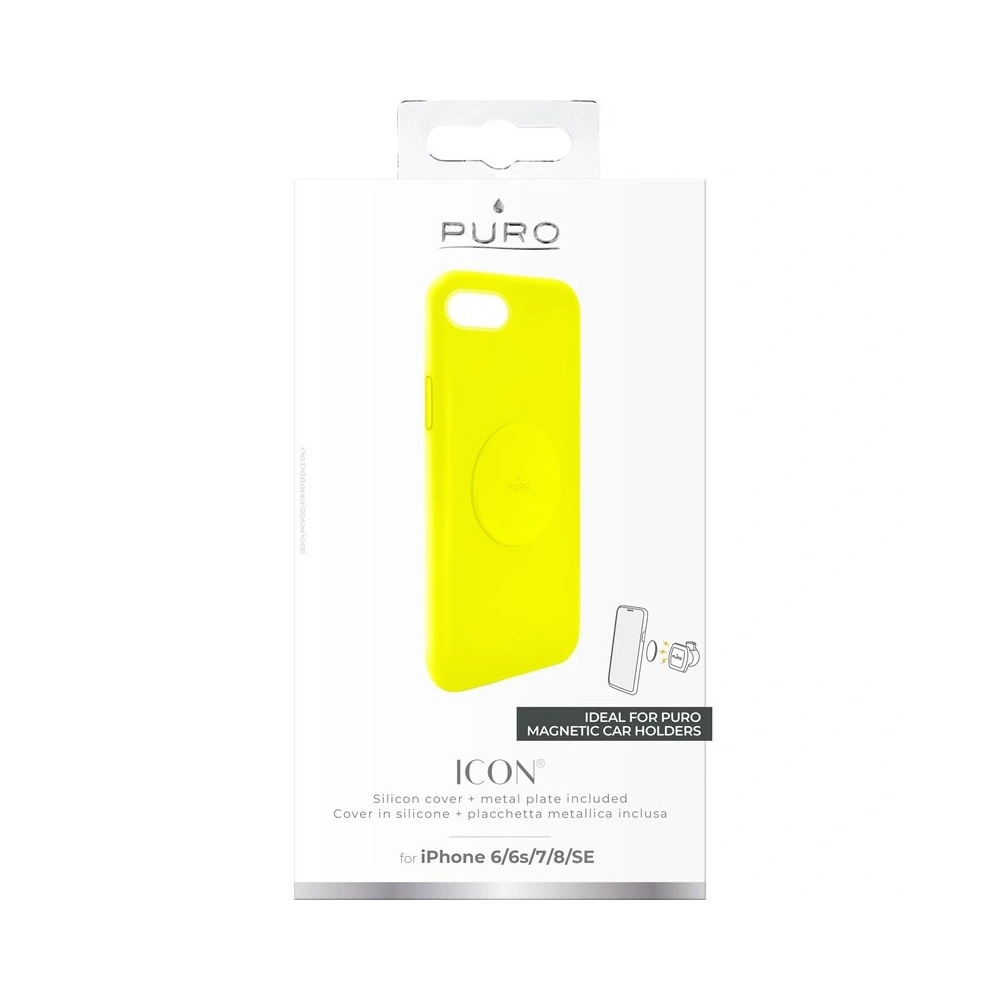 Etui magnetyczne PURO ICON+ Cover Apple iPhone SE 2022/SE 2020/8/7/6s/6 (fluo żółty)
