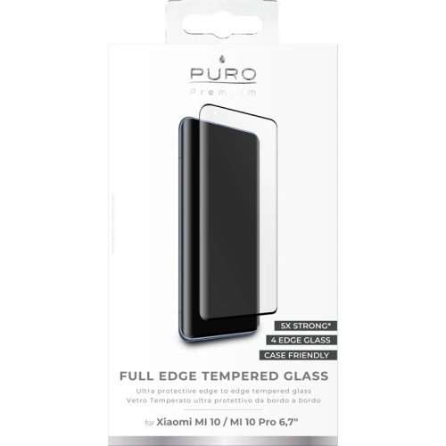 Kup Edzett üveg PURO Premium Full Edge Tempered Glass Xiaomi MI 10/Pro (fekete keret) - PUR316BLK - {ean13} - Sklep Home Screen