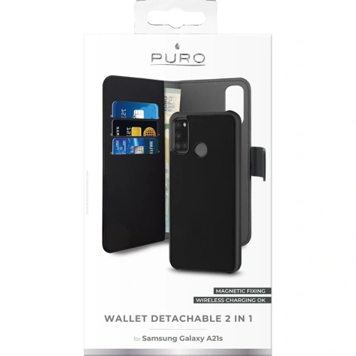 Kup Etui PURO Wallet Detachable 2w1 Samsung Galaxy A21s (czarny) - PUR318BLK - {ean13} - Sklep Home Screen