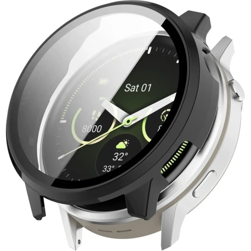 Etui ze szkłem do zegarka Bizon Case+Glass Watch do Garmin Venu 4 41mm czarne