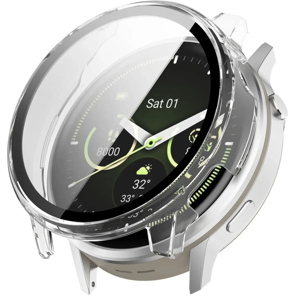 Etui ze szkłem do zegarka Bizon Case+Glass Watch do Garmin Venu 4 41mm przezroczyste