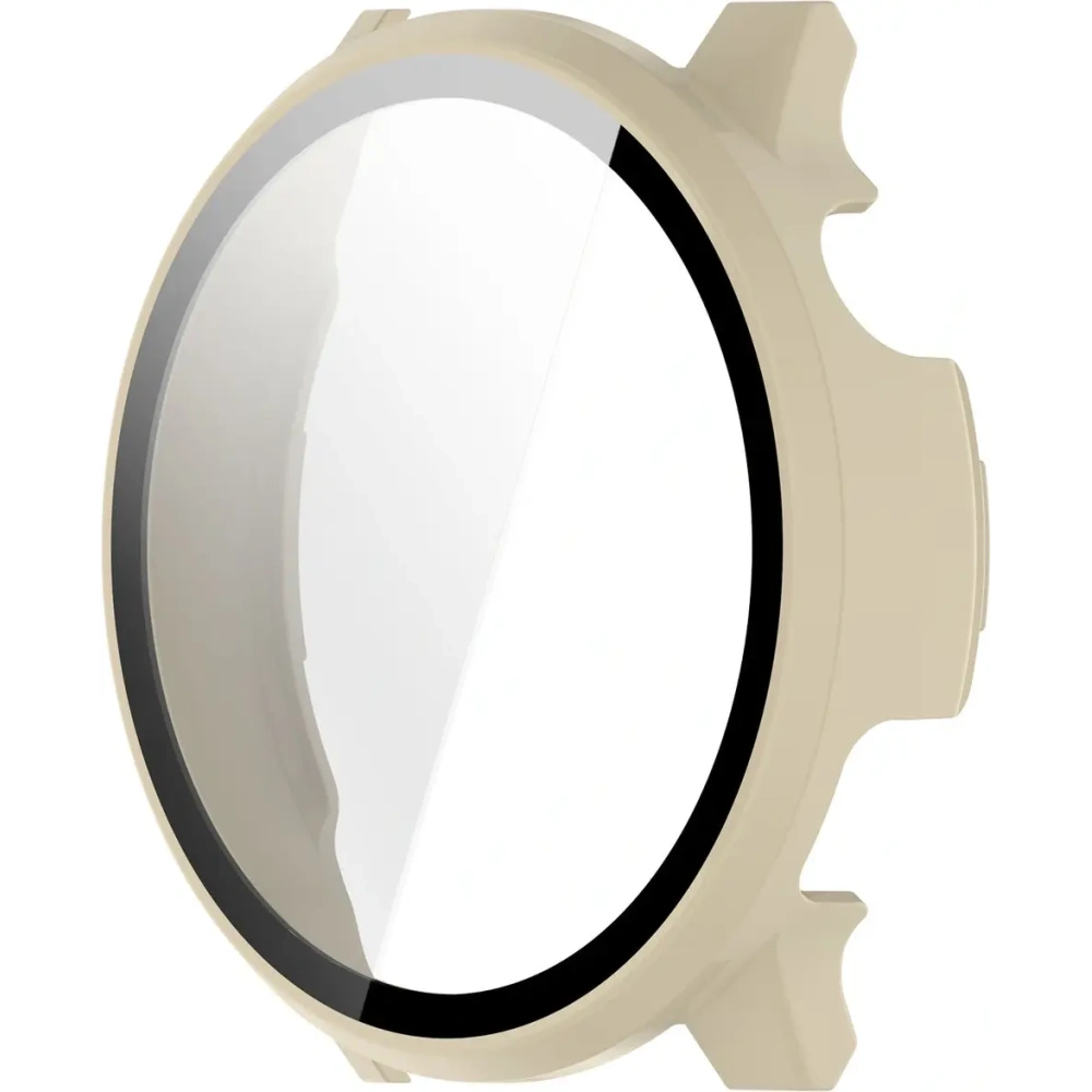 Etui ze szkłem do zegarka Bizon Case+Glass Watch do Garmin Venu 4 41mm beżowe