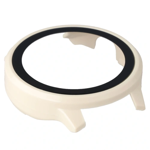 Etui ze szkłem do zegarka Bizon Case+Glass Watch do Garmin Venu 4 41mm beżowe