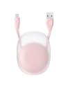 Baseus Let's go Little Reunion One-Way Stretchable Data Cable USB For iPhone 2A 1m (white+pink)