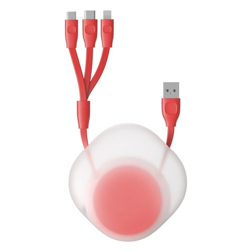 Kup Zavinutý USB kabel 3w1 Baseus Let's go Little Reunion, Lightning / USB-C / micro USB, 3A, 0,85m (červený) - BSU1586RED - {ean13} - Sklep Home Screen