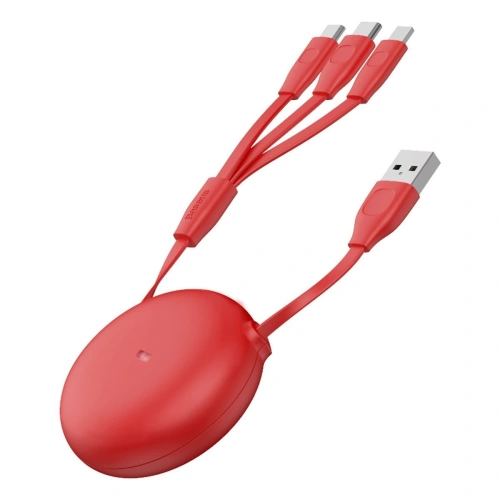 Buy Baseus Let's go Little Reunion One-Way Stretchable Data Cable USB For Lightning / USB-C / micro USB 3A 0.85m (red) - BSU1586RED - {ean13} - Home Screen Store Europe