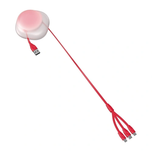 Kup Zavinutý USB kabel 3w1 Baseus Let's go Little Reunion, Lightning / USB-C / micro USB, 3A, 0,85m (červený) - BSU1586RED - {ean13} - Sklep Home Screen