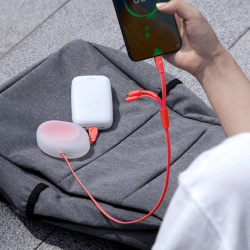 Buy Baseus Let's go Little Reunion One-Way Stretchable Data Cable USB For Lightning / USB-C / micro USB 3A 0.85m (red) - BSU1586RED - {ean13} - Home Screen Store Europe