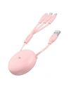 Kup Baseus Aufrollbares 3-in-1-USB-Kabel Let's go Little Reunion, Lightning / USB-C / micro USB, 3A, 0,85m (weiß/rosa) - BSU1587WHTPNK - {ean13} - Sklep Home Screen