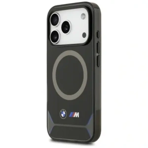 Etui BMW M IML Metal Buttons & Logo MagSafe do Apple iPhone 17 Pro czarno-niebieski
