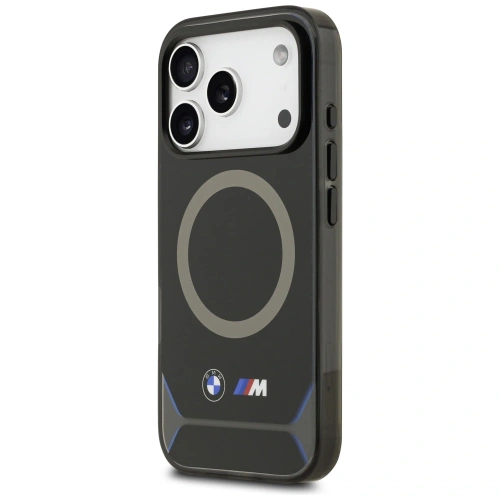Etui BMW M IML Metal Buttons & Logo MagSafe do Apple iPhone 17 Pro czarno-niebieski