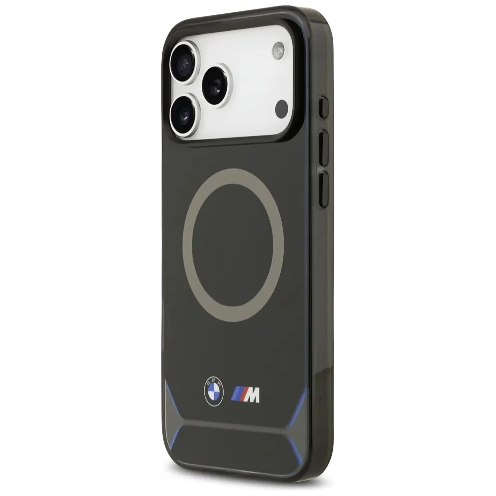Etui BMW M IML Metal Buttons & Logo MagSafe do Apple iPhone 17 Pro Max czarno-niebieski
