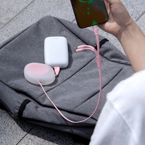 Kup Baseus Aufrollbares 3-in-1-USB-Kabel Let's go Little Reunion, Lightning / USB-C / micro USB, 3A, 0,85m (weiß/rosa) - BSU1587WHTPNK - {ean13} - Sklep Home Screen