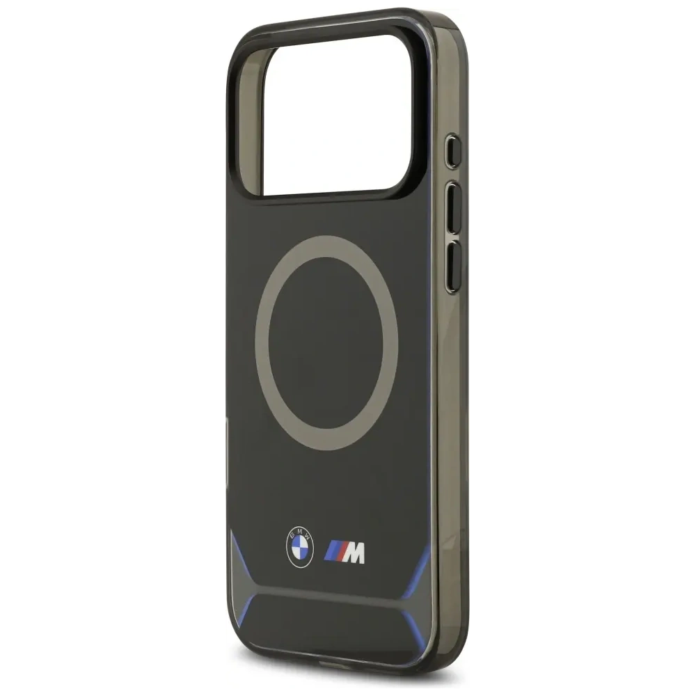 Etui BMW M IML Metal Buttons & Logo MagSafe do Apple iPhone 17 Pro Max czarno-niebieski