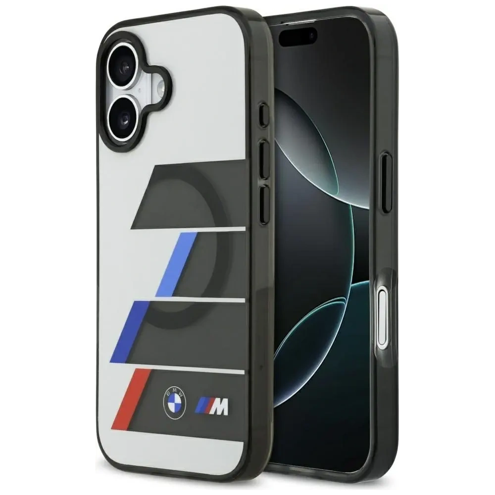 Etui BMW M IML Metal Buttons Tricolor Lines MagSafe do Apple iPhone 17 antracyt