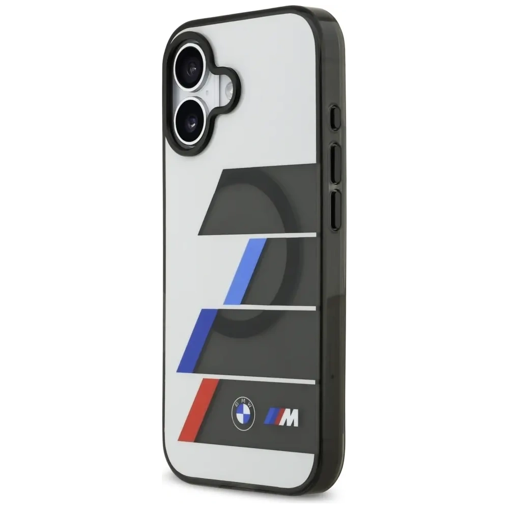 Etui BMW M IML Metal Buttons Tricolor Lines MagSafe do Apple iPhone 17 antracyt