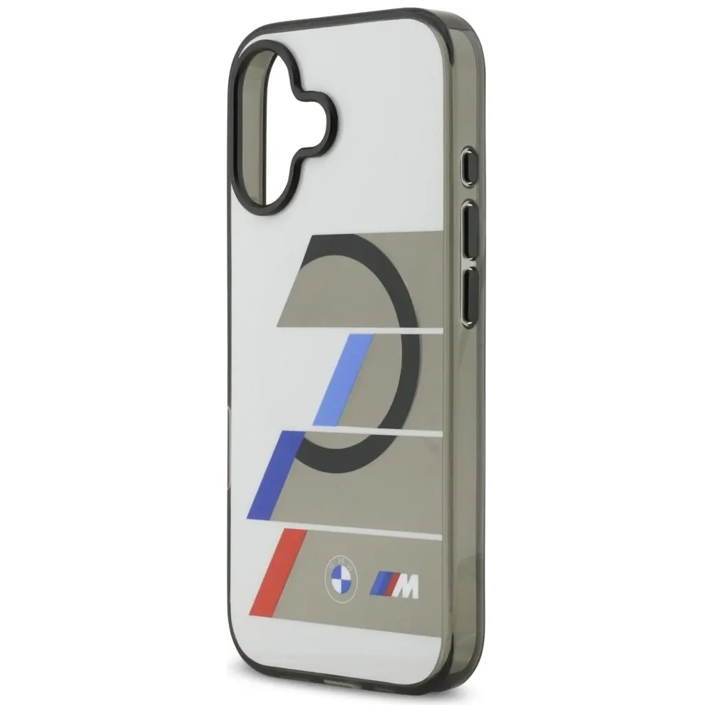 Etui BMW M IML Metal Buttons Tricolor Lines MagSafe do Apple iPhone 17 antracyt