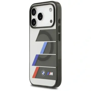 Etui BMW M IML Metal Buttons Tricolor Lines MagSafe do Apple iPhone 17 Pro antracyt