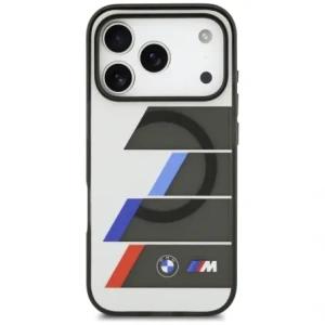 Etui BMW M IML Metal Buttons Tricolor Lines MagSafe do Apple iPhone 17 Pro antracyt