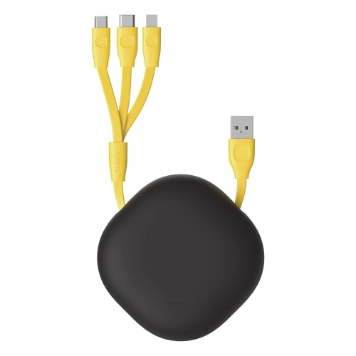 Kup Cablu USB retractabil 3in1 Baseus Let's go Little Reunion, Lightning / USB-C / micro USB, 3A, 0,85m (galben-gri) - BSU1588YELGRY - {ean13} - Sklep Home Screen