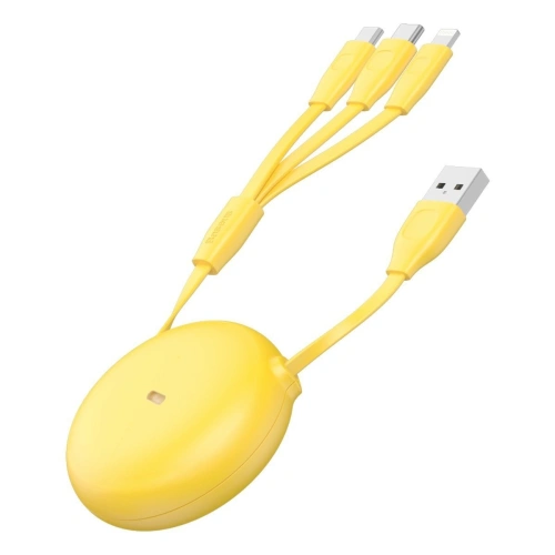 Kup Összecsukható USB-kábel 3w1 Baseus Let's go Little Reunion, Lightning / USB-C / micro USB, 3A, 0,85m (sárga-szürke) - BSU1588YELGRY - {ean13} - Sklep Home Screen